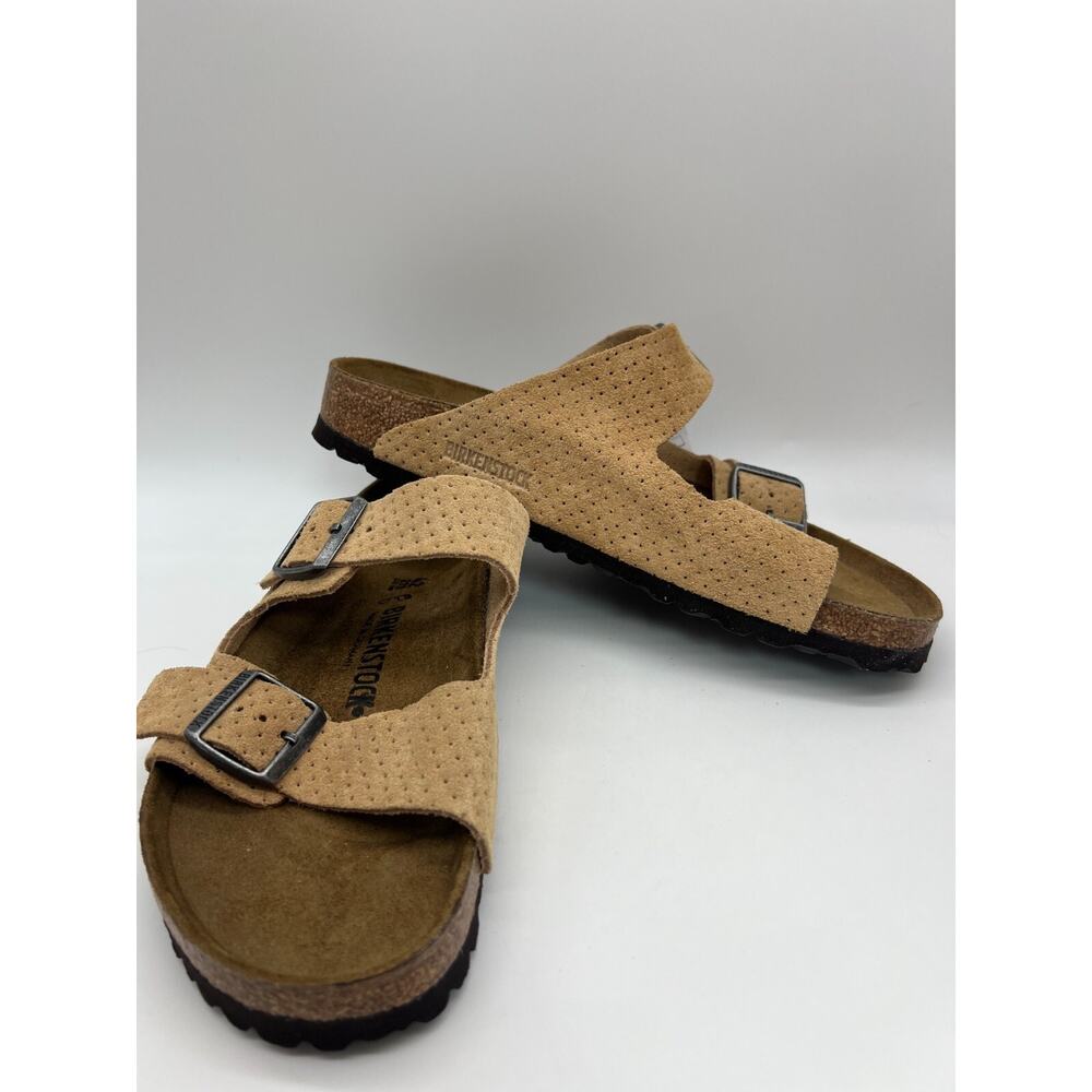 Birkenstock Arizona Suede Embossed New Beige Size W11/M9 - Picture 5 of 12